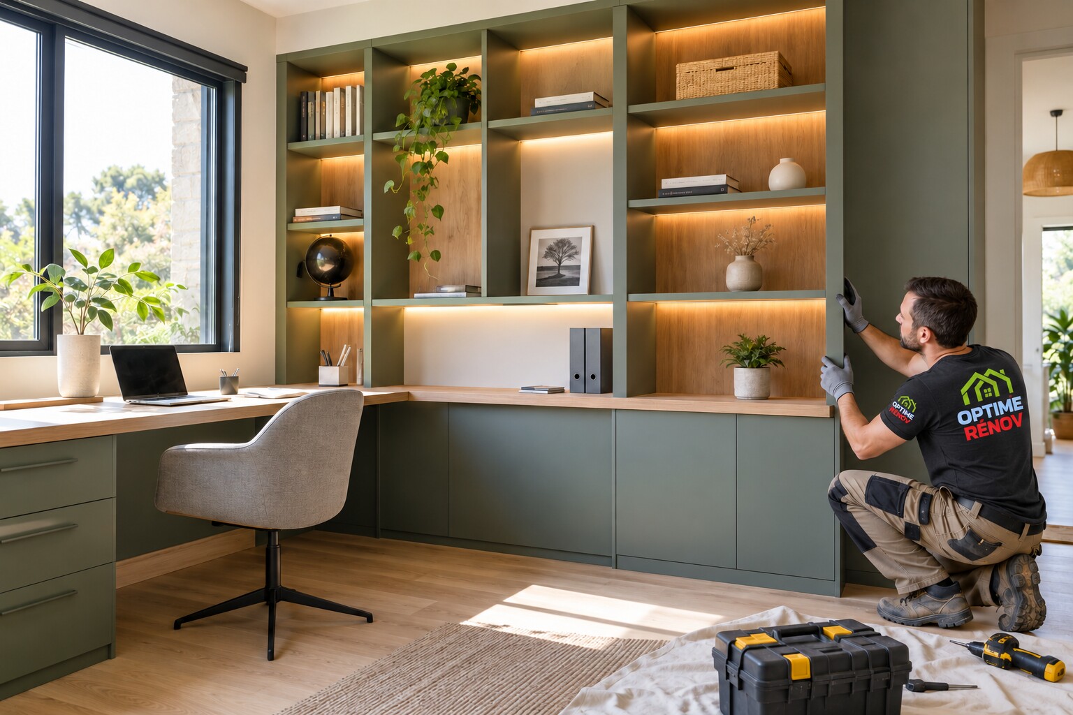Illustration générée : Bureau sur mesure